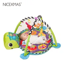 Детская погремушка для занятий в тренажерном зале, Развивающие игровые коврики для занятий в тренажерном зале, детский коврик для ползания, игровой коврик для занятий в тренажерном зале, мультяшное одеяло, мяч, яма