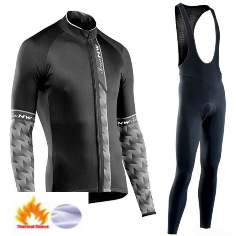 

Winter Thermal Fleece NW Cycling Jersey Long Sleeves Warm Ropa Ciclismo Maillot MTB Bicycle Clothing Bike Clothes -DD67