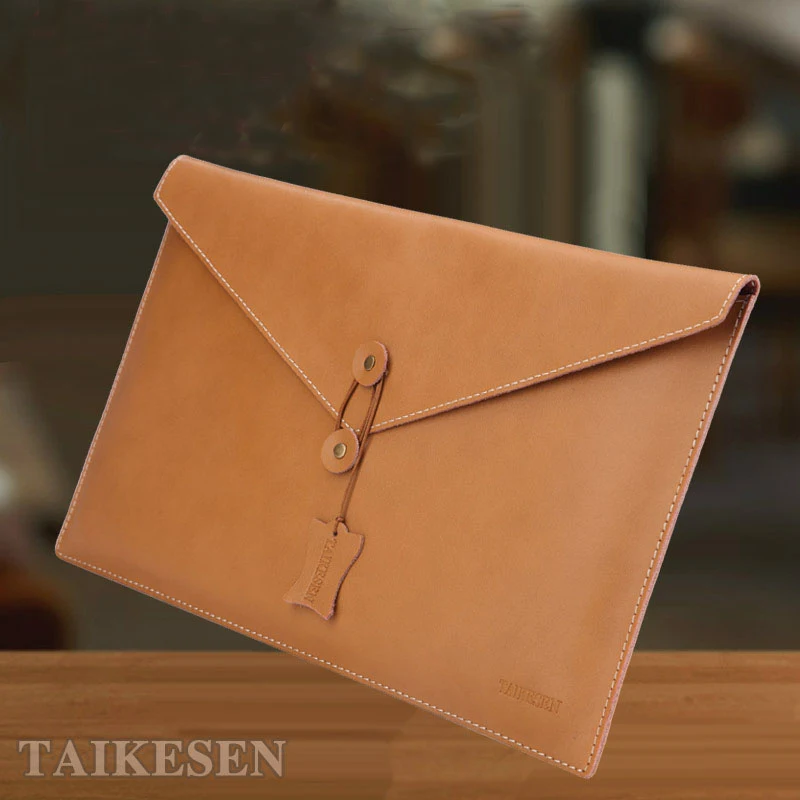 Laptop Briefcase Real Leather Envelope Liner Sleeve Tablet PC Case Computer Protective Bag For Macbook Air