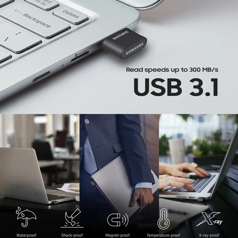 USB накопитель SAMSUNG 3 1 32 ГБ металлический мини usb диск на ключе 64 128 ГБ|cle usb|samsung flash