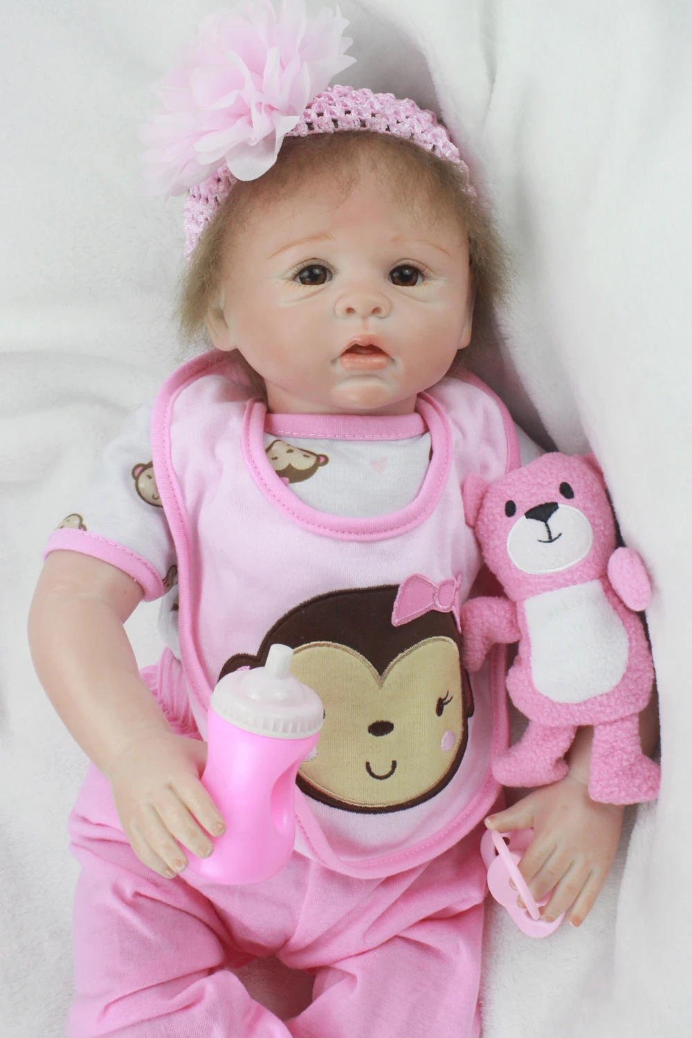 

Kawaii 20inch Baby Doll Silicone Reborn Doll handmade super Reborn Lifelike Realistic Baby Alive Doll For Kids Birthday Gift toy