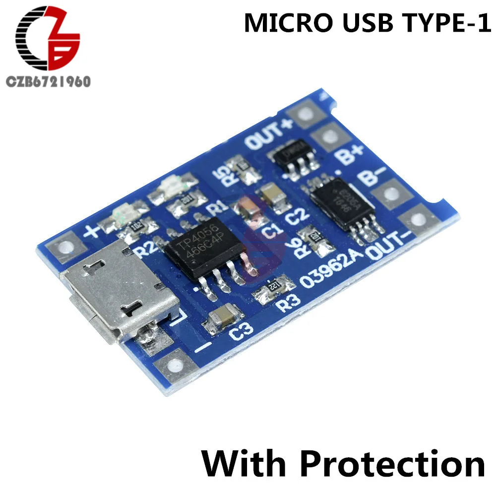 5 шт. тип-c Micro Mini USB TP4056 модуль зарядного устройства литиевой батареи 5В 1А 18650 Защитная плата для мобильных устройств - Цвет: Micro USB V1