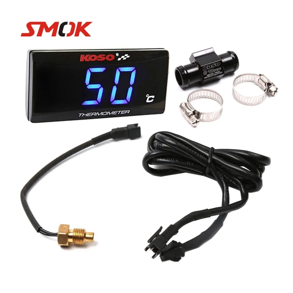 Najtaniej SMOK uniwersalny motocykl termometr instrumenty termometr do wody temperatury licznik z wyświetlaczem cyfrowym czujnik pomiarowy Adapter do KOSO