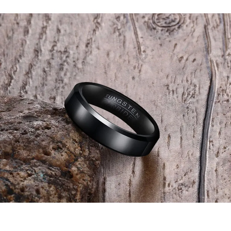 Anillo "Obsidian" de Carburo de Tungsteno Negro 6mm | Dalesha - Imagen 4