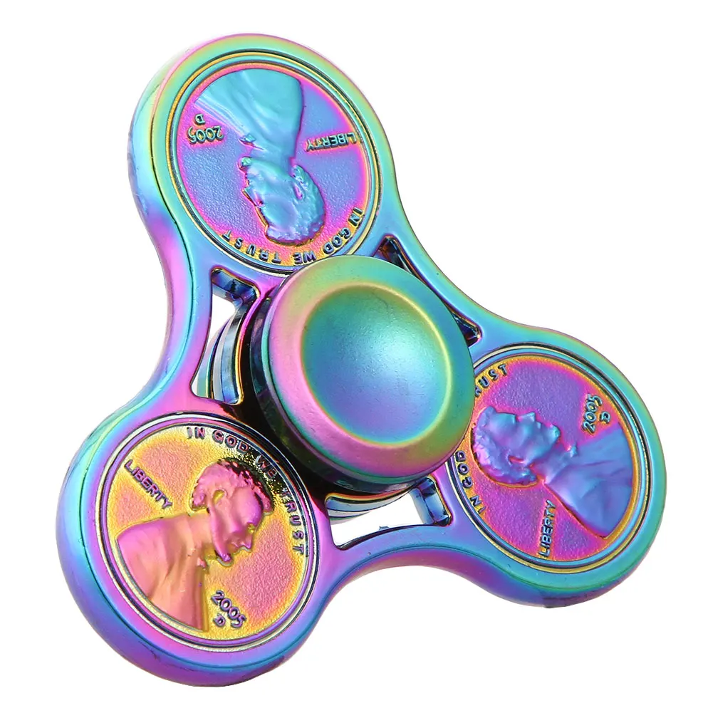 

2017 New Colorful US Dollar Fingertips Gyro Rainbow Color And ADHD EDC Stress Relief Toy Fidget Spinner