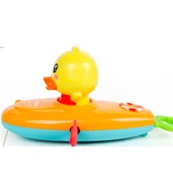 Детские игрушки для ванной уток весло Rowboat Поплавок воды мультфильм животное - Цвет: Оранжевый