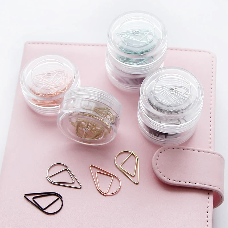 3 Box 30pcs 2.5*1.5cm Water Drop Metal Paper Clips Bookmark File Notes Classified Student Stationery School Office Supply | Канцтовары