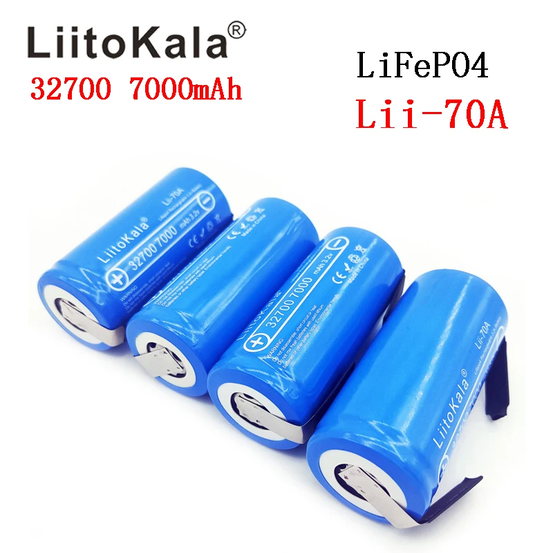 

2019 LiitoKala Lii-70A 3.2V 32700 7000mAh LiFePO4 Battery 35A Continuous Discharge Maximum 55A High power battery+Nickel sheets