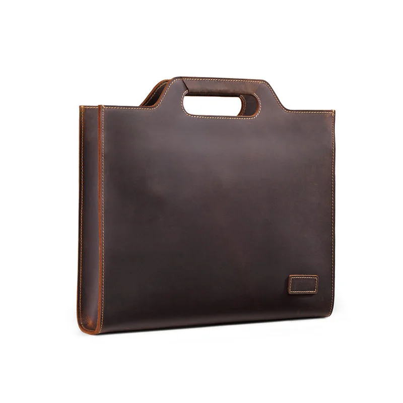 

New Genuine Leather Men's Handbags Retro Crazy Horse Leather Men Tote Bag Shoulder Messenger Business Men Briefcase Laptop Bags