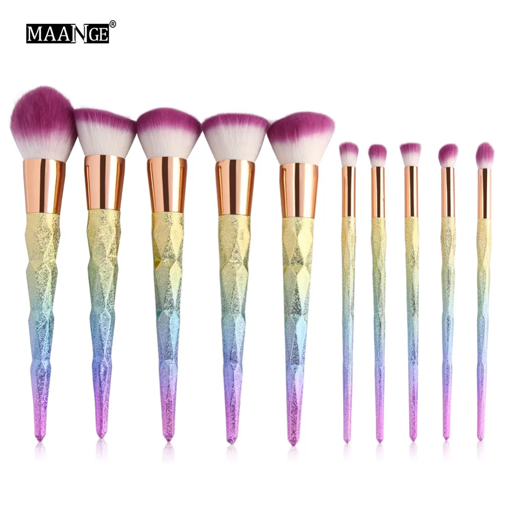 

MAANGE 10pcs Pro Makeup Brushes Set Eyeshadow Foundation Powder Blush Make Up Cosmetics pincel maquiagem de pinceis Beauty Tools
