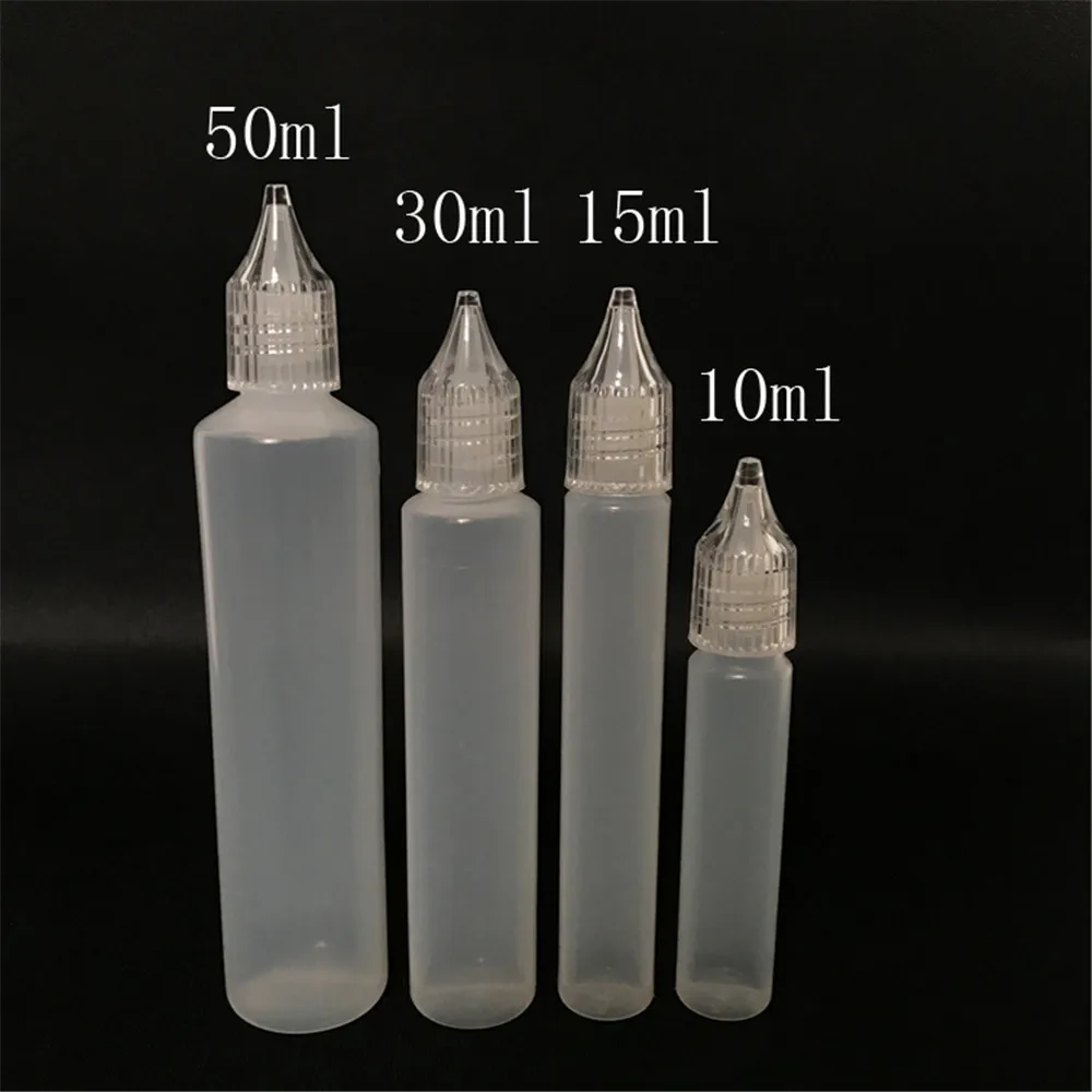 

5Pcs/lot E Liquid Bottle Refill Unicorn Dropper Empty Pen Shape 10ml 15ml 30ml 50ml Capacity PE Bottles 2 Electronic Cigarette