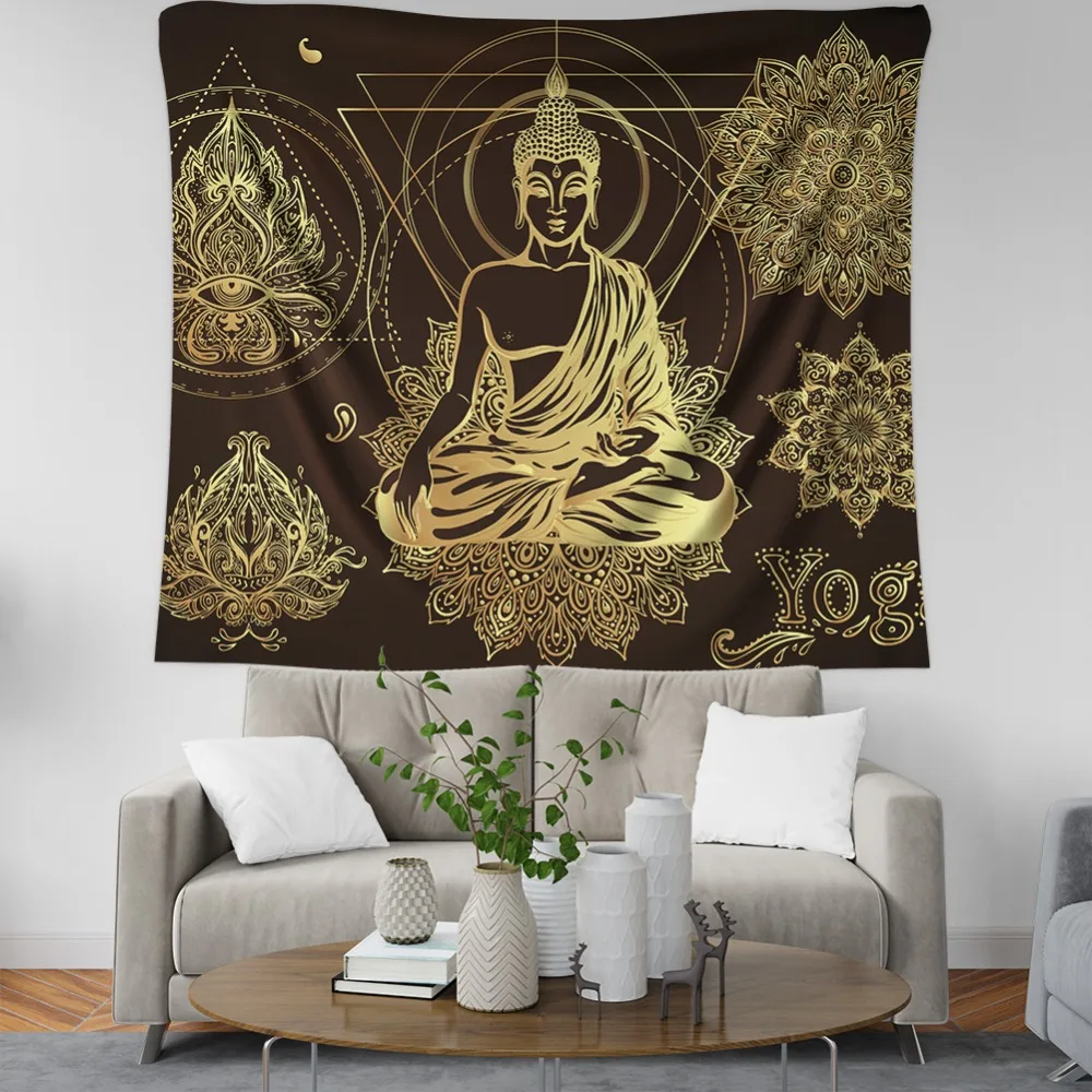 Мандала настенная ткань tapiz de pared настенная ткань Прямая Лотос индийский Будда Бохо Настенный декор одеяло Настенный Ковер
