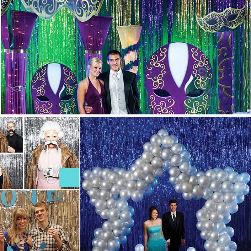 123M DIY Background Wall Decoration Party Birthday Day Party Wedding Backdrops Shimmering Colorful sequin Metallic Foil Curtain (16)