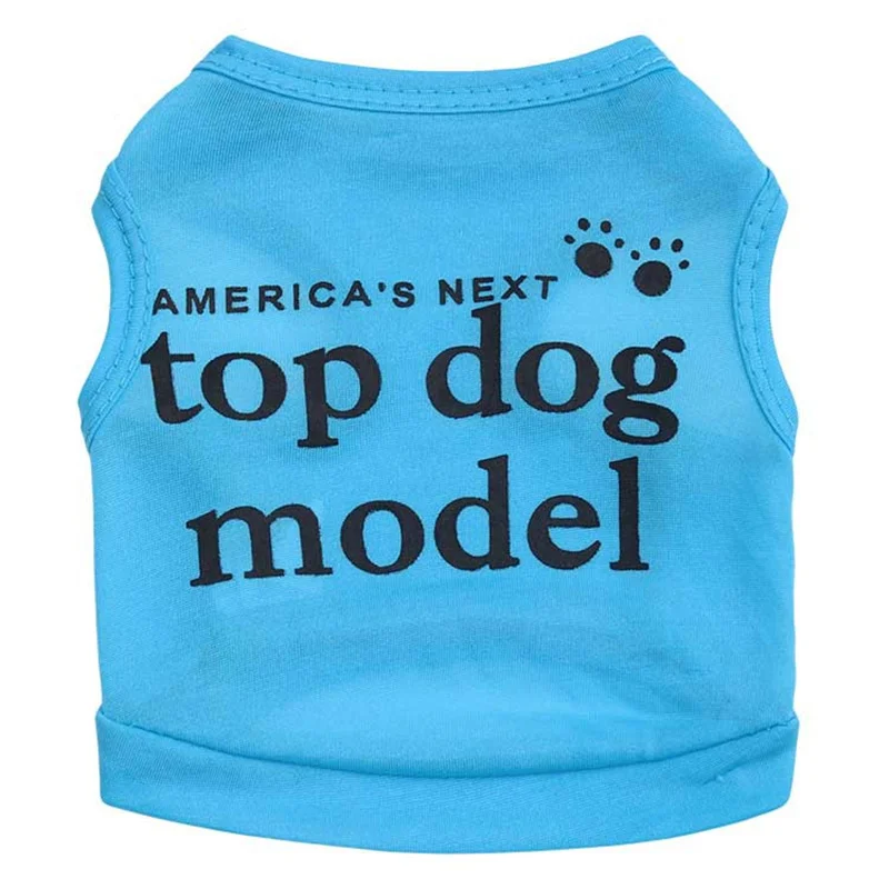 Lovely Print "top dog model" Pet Dog Breathable Summer Clothes for