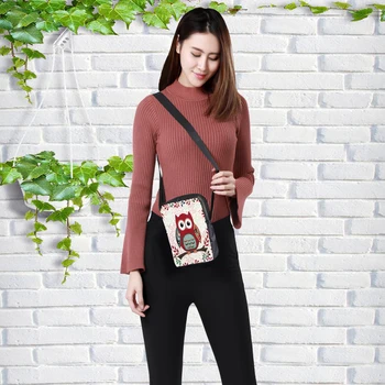 

Customized Women Messenger Bags Flap Bag Lady Canvas Cartoon Owl Printed Crossbody Shoulder Bags Small Female Handbags bag