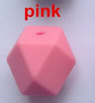 Горячо! 50 шт. силиконовые бусины Набор DIY Силиконовое ожерелье бисер «геометрическая фигура» из teethiing кулон ожерелье - Цвет: pink