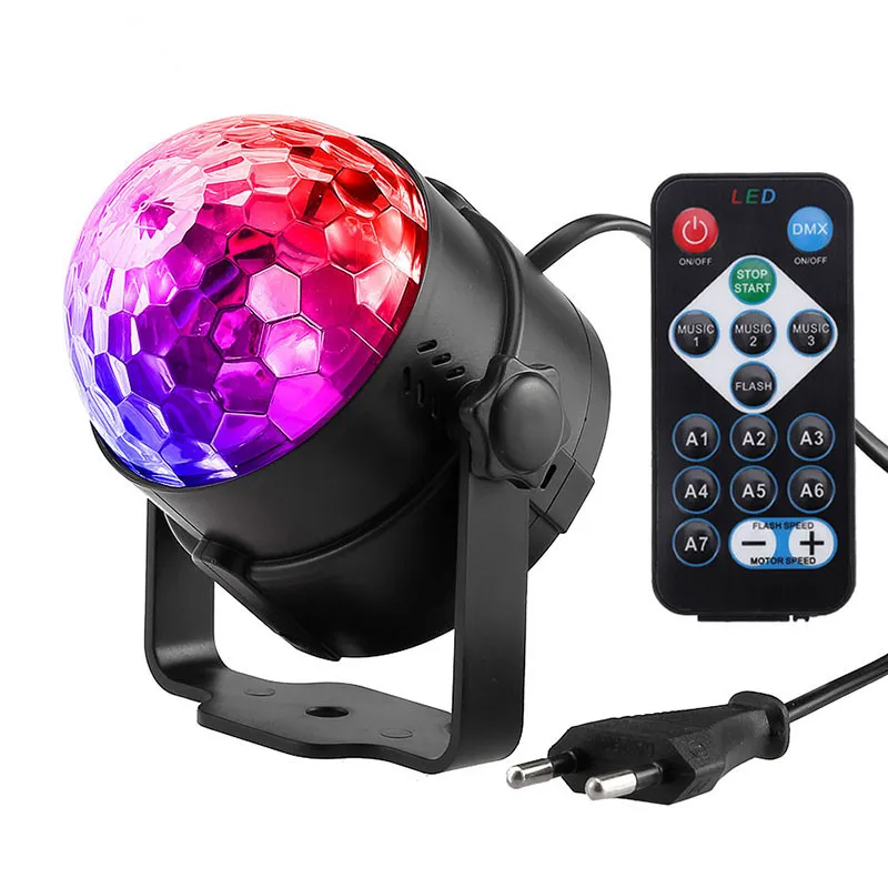 

Stage Lights Led Disco RGB Light For Christmas Home KTV DJ Moving Head Rotating Disco Ball Lumiere Light Sound Activated Laser