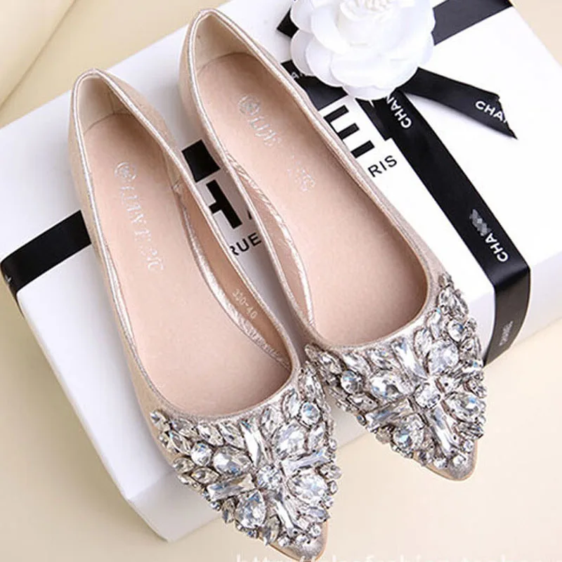 Appartements Printemps D'été silvery Night pink Purple Pu Party Chaussures Plates Sexy Mode Fisdyrax Lady Club Et Strass Golden Femmes wXR7ntxqU6