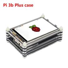 Последние 9 слоев акриловый чехол коробка черный и прозрачный корпус для Raspberry Pi 3B Plus и 3,5 дюймовый сенсорный экран вместе