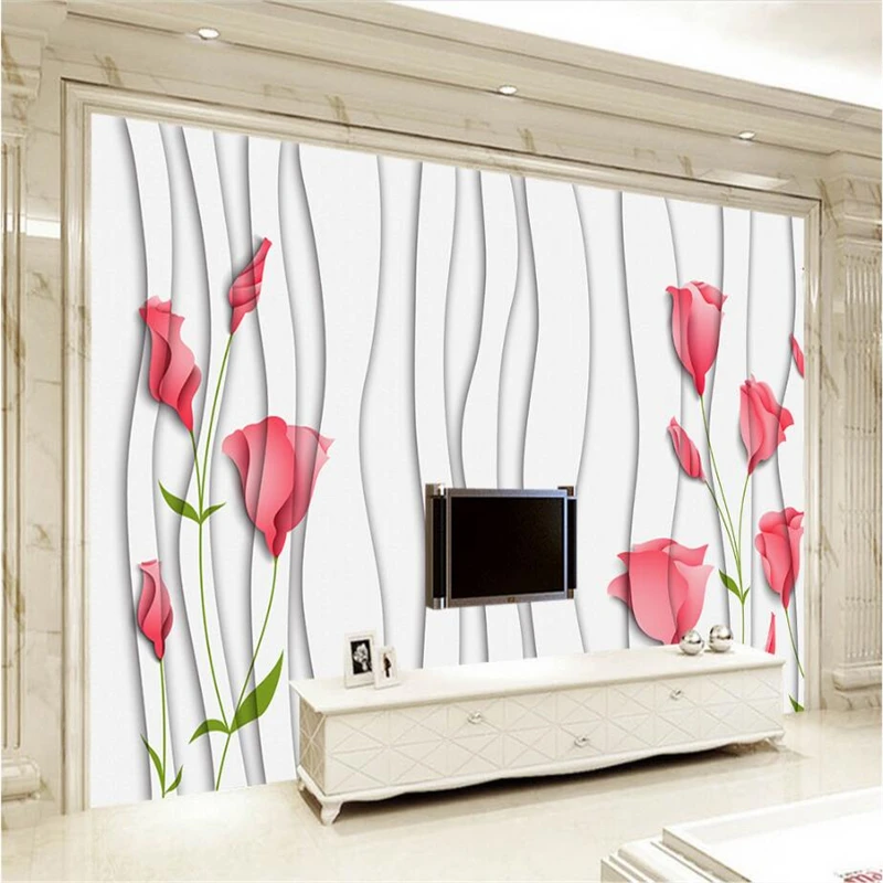 

Custou 3d Wall Covering Hand Painted Flowers Dream Embossed Wall Paper 3d Stereoscopic Wallpaper Wall Mural for Living Room