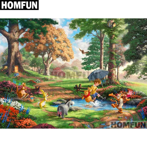 Красный HOMFUN полная квадратная/круглая дрель 5D DIY Алмазная картина "мультяшная фантазия" вышивка крестиком 5D Стразы Декор A01388 - Цвет: Красный