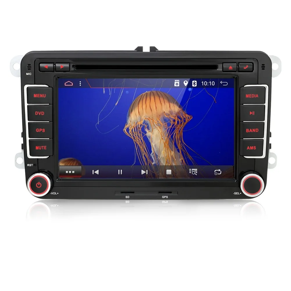 Top 2 din 7" for VW android 7.1 Car DVD player for GOLF 5 Golf 6 POLO PASSAT CC JETTA TIGUAN TOURAN EOS with GPS wifi +free shipping 26