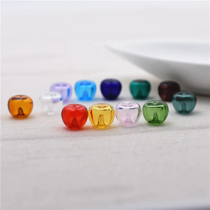 

3pcs apple Coloured glaze ball glass vial charms Diffuser Perfume Refillable charms