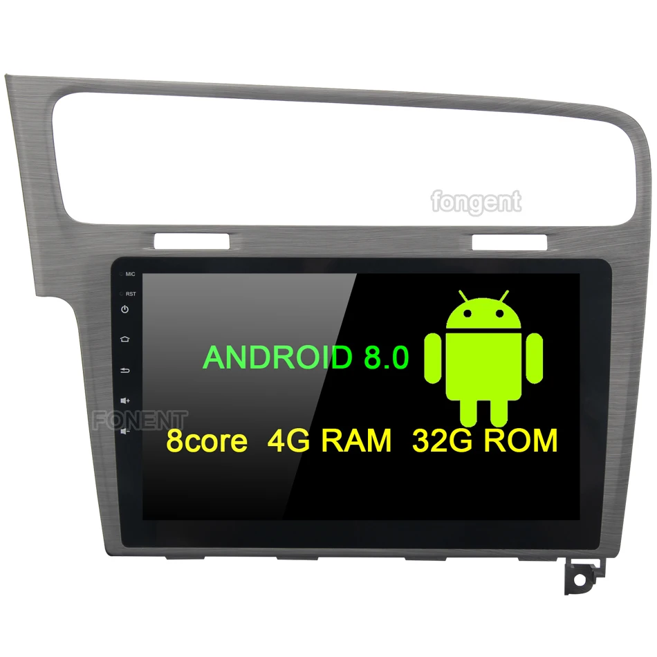 Excellent Fongent 10.2" Android 8.0 Car GPS Radio Player for VW Golf 7 2013 2014 2015 2016 2017 2018 Octa Core 4GB+32GB Stereo Multimedia 1