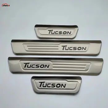 

Car Styling For Hyundai Tucson 2017 Accessories Stainless Steel Door Sill Scuff Plate Door Pedal Guard Cover Sticker 2016 2018