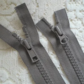

2 PCS/LOT LONG YKK RESIN ZIPPER GREY Double SLIDER HEAVY DUTY 2 WAY FOR Cloak Jacket SEWING ACCESSORIES