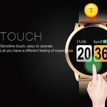 Новейшая мода 0,95 дюйма, oled цветной экран напоминающий браслет напоминание о звонке кровяное давление Пульс Смарт часы для Android iOS