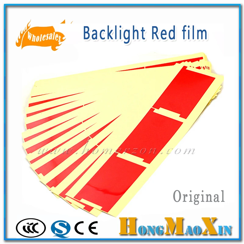 

300pcs LCD Screen Backlight Red Film Sticker For iPhone 4 4S 5 5S 5C 6 6plus 7 plus Back light Paper Scratch-resistant Film