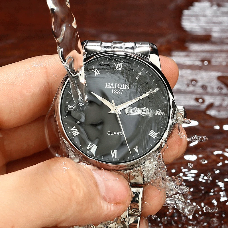 HAIQIN Watch Men Gold Steel Quartz Watches Military Sport Wristwatch Men's Top Brand Luxury Clock Relogio Masculino 2019