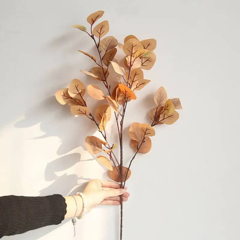 Artificial Ginkgo Leaves Branches Withered Leaf For Home Bar Decoration Fake Plants For Flower Floral Arrangements Ginkgo Leaves