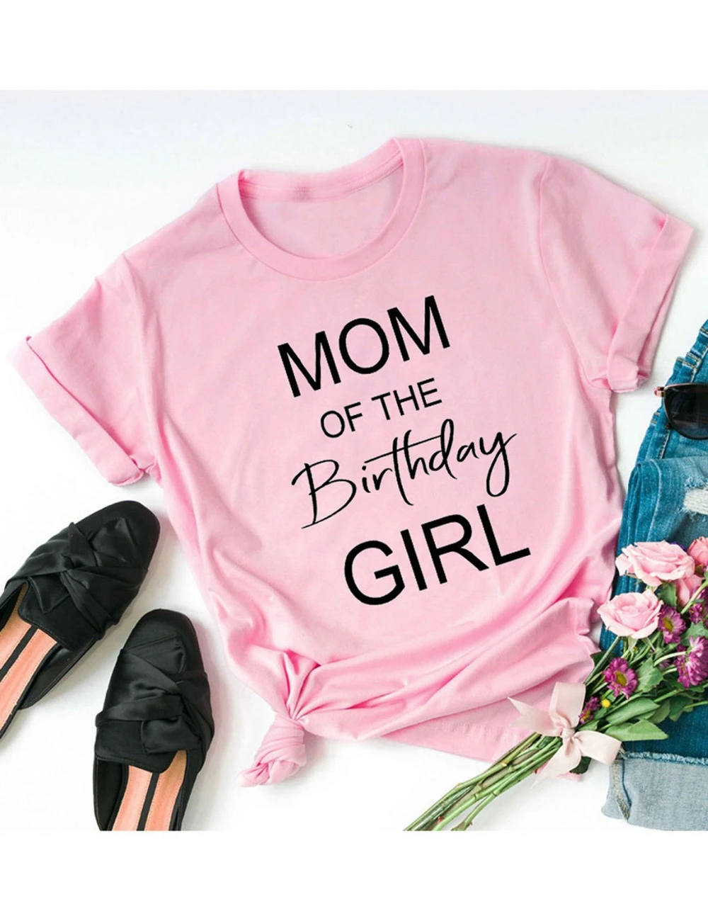 estampada de mamá de cumpleaños para niña, camiseta informal de tumblr, rosa con eslogan, camiseta de mamá Grunge, regalo de mamá|Camisetas| - AliExpress