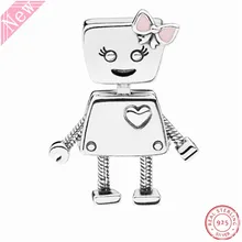 Розовые эмалевые инновационные подвижные конечности Белла бот робот бусы для самостоятельного изготовления ювелирных изделий подходят дл...(China)