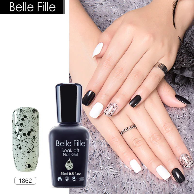 

Belle Fille 15ml Color UV Gel Nail Polish Nude Shining Gels UV Lamp Khaki Blood Red Wine Nail Gel Polish Glitter Manicure Art