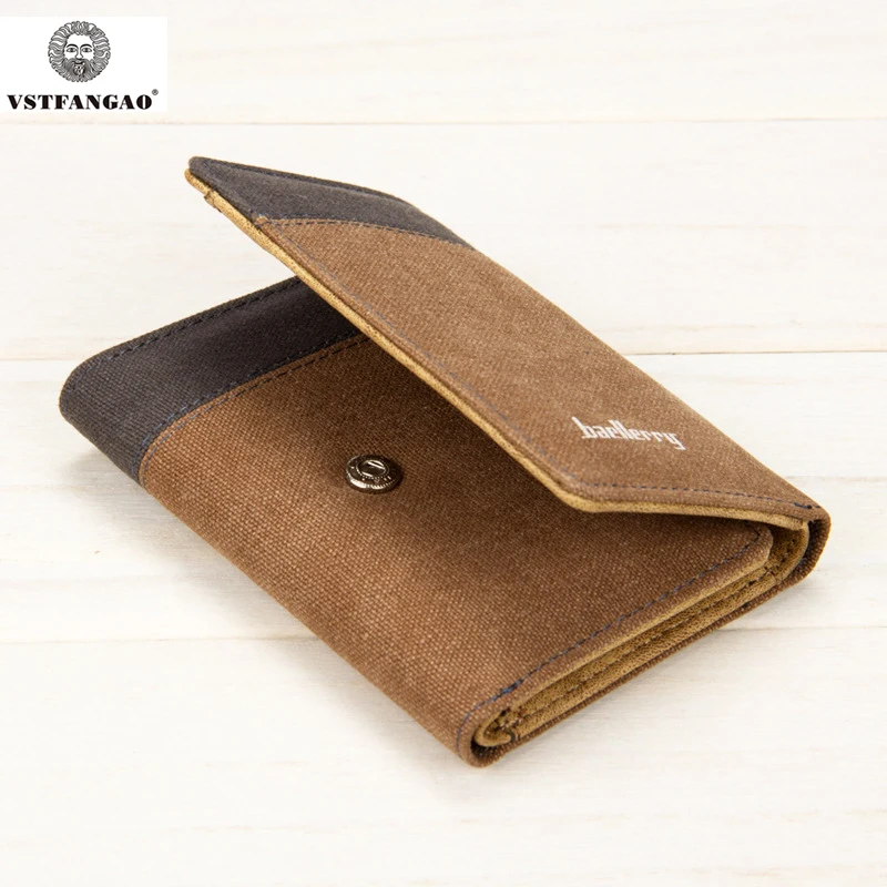 

2017 New Arrival Men's Canvas wallet Causal Three Bifold Wallets for Men Money Purse for teengers