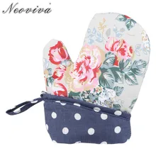 Neoviva Хлопковое одеяло духовки рукавицы для детей в игровой кухонный набор из 2 цветочных карьер цветение Бытовая печь перчатки для барбекю