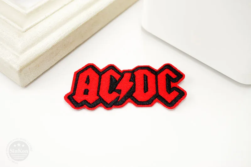 AC DC(Размер: 3,4x7,0 см) DIY тканевые Значки для украшения патч для джинсов сумка для одежды Одежда для шитья украшения аппликация нашивки