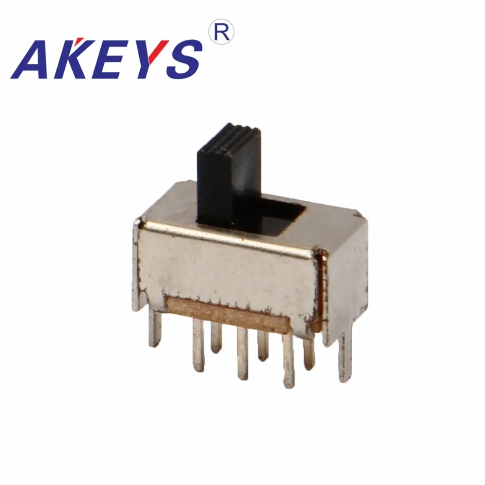 

20PCS SS-22E01 2P2T Double pole double throw 2 position slide switch DIP 6 pin verticle type with 2 fixed pin