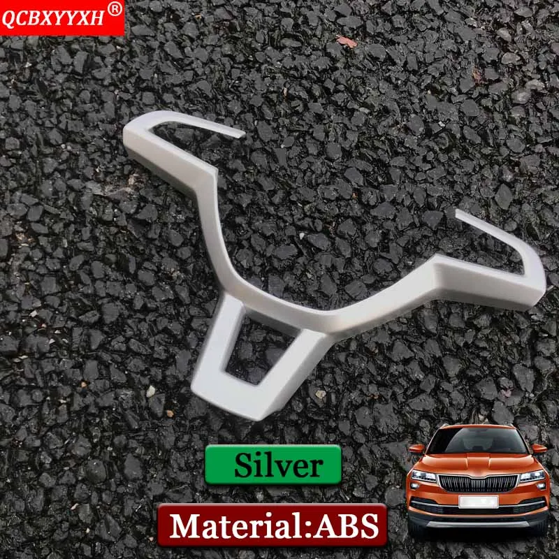 QCBXYYXH автомобиль-Стайлинг ABS Автомобильный руль декоративная блестящая рамка крышка авто аксессуары украшение для Skoda Karoq