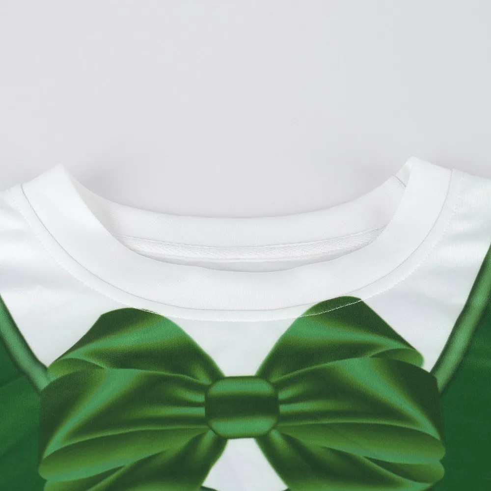 Irish St. Patrick's Day Shamrocks 3D Print Tie Fake Straps Men/women Hiphop Streetwear Sweatshirts Boy Modis Cool Green Clothes