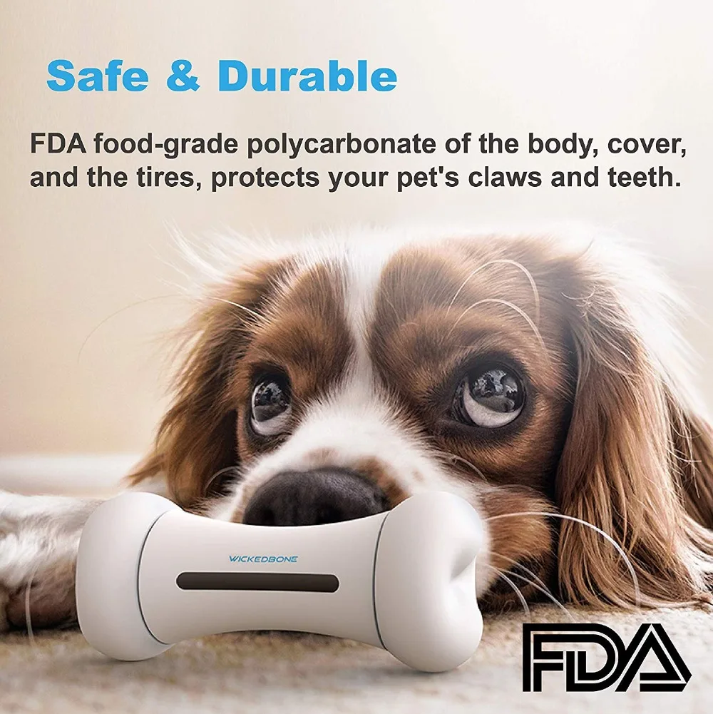  Wickedbone Interactive & Automatic Dog Bone Gaming Toy for Dogs and Puppies Safe & Durable App-Enab