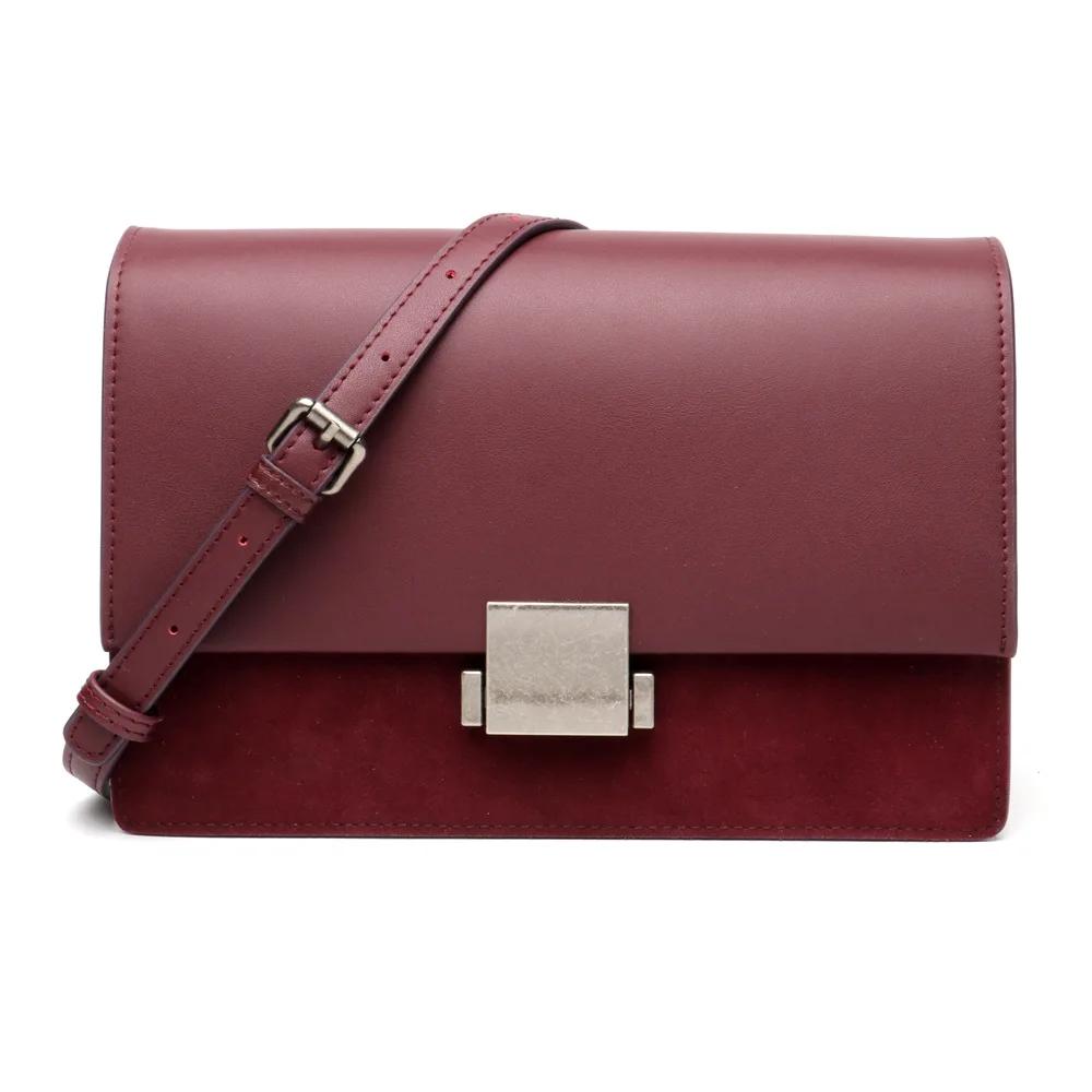 Женская сумка-мессенджер с металлическим замком в стиле ретро, маленькая натуральная замша, кожаная женская сумка через плечо, брендовая классическая сумка в коробке