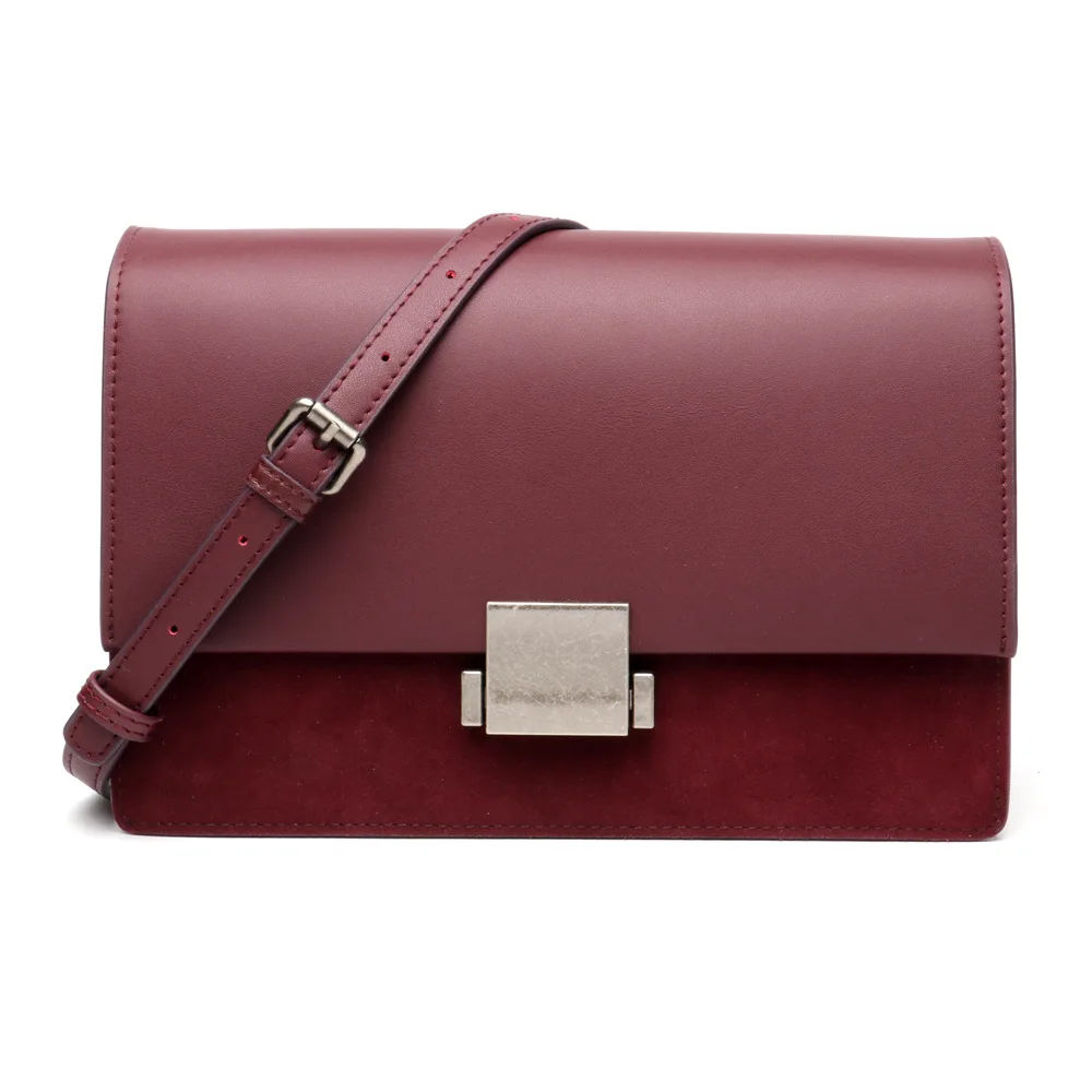 

Gun Metal Lock Retro Style Women Messenger Bag Small 100% Genuine Suede Leather Female Crossbody Bag Brand Classic Box Bag