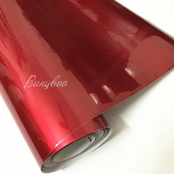 

1.52*18m PVC High Glossy Red Chrome Candy Vinyl Air Bubble Free Car Wrap Sticker Decal