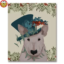 Diy картина маслом собака с шляпой Европейский стиль гостиная выбираемая комбо коробка Большой размер гостиная креативное животное