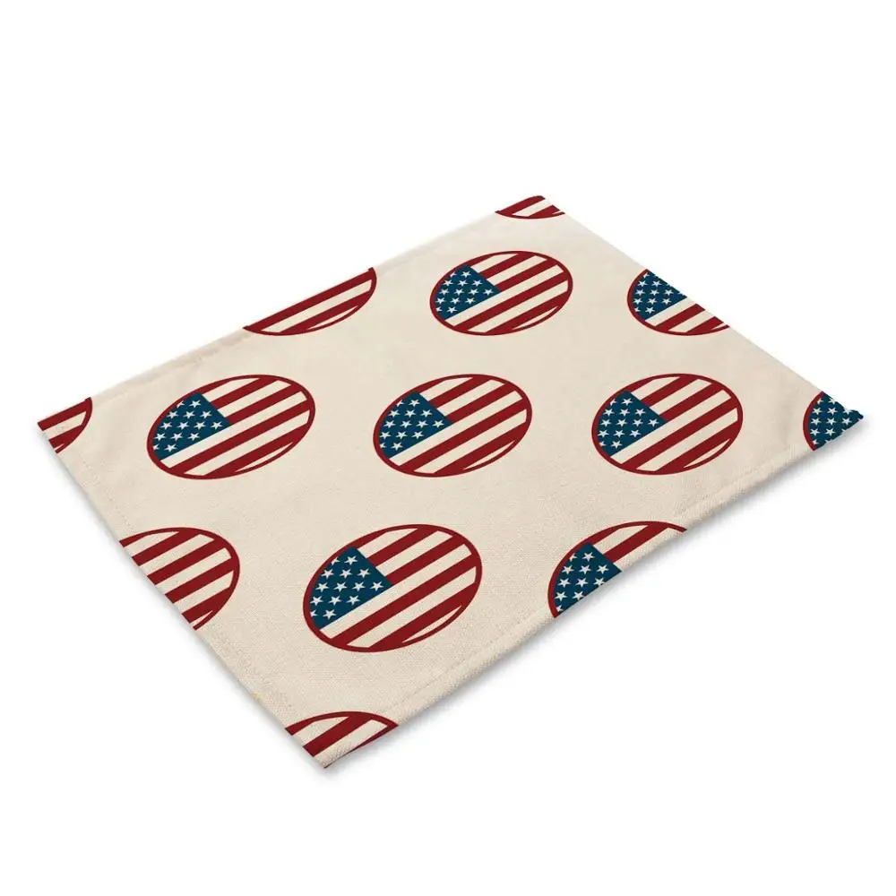 Американский флаг шаблон Настольный коврик Американский Стиль Столовая салфетка кухонная салфетка-подставка украшения столовые принадлежности - Цвет: MG00185