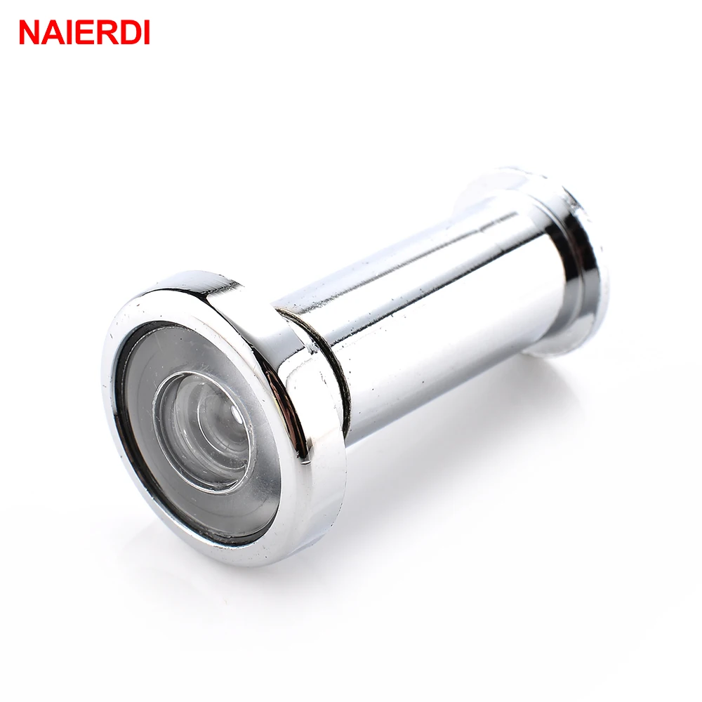 Дверной глазок NAIERDI Deluxe 180 градусов широкоугольный хромированный покрытый